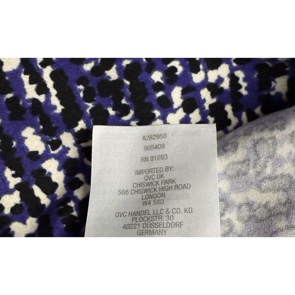 Susan Graver XL Top Blue Black Brushed Liquid Knit Mock Turtleneck Long Sleeve - Picture 9 of 9